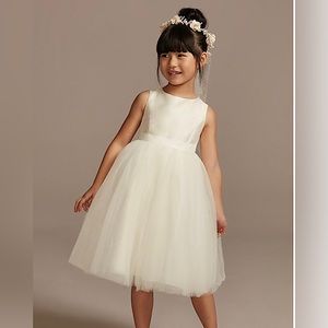 Ivory tulle dress and ribbon waist (STYLE# OP218)